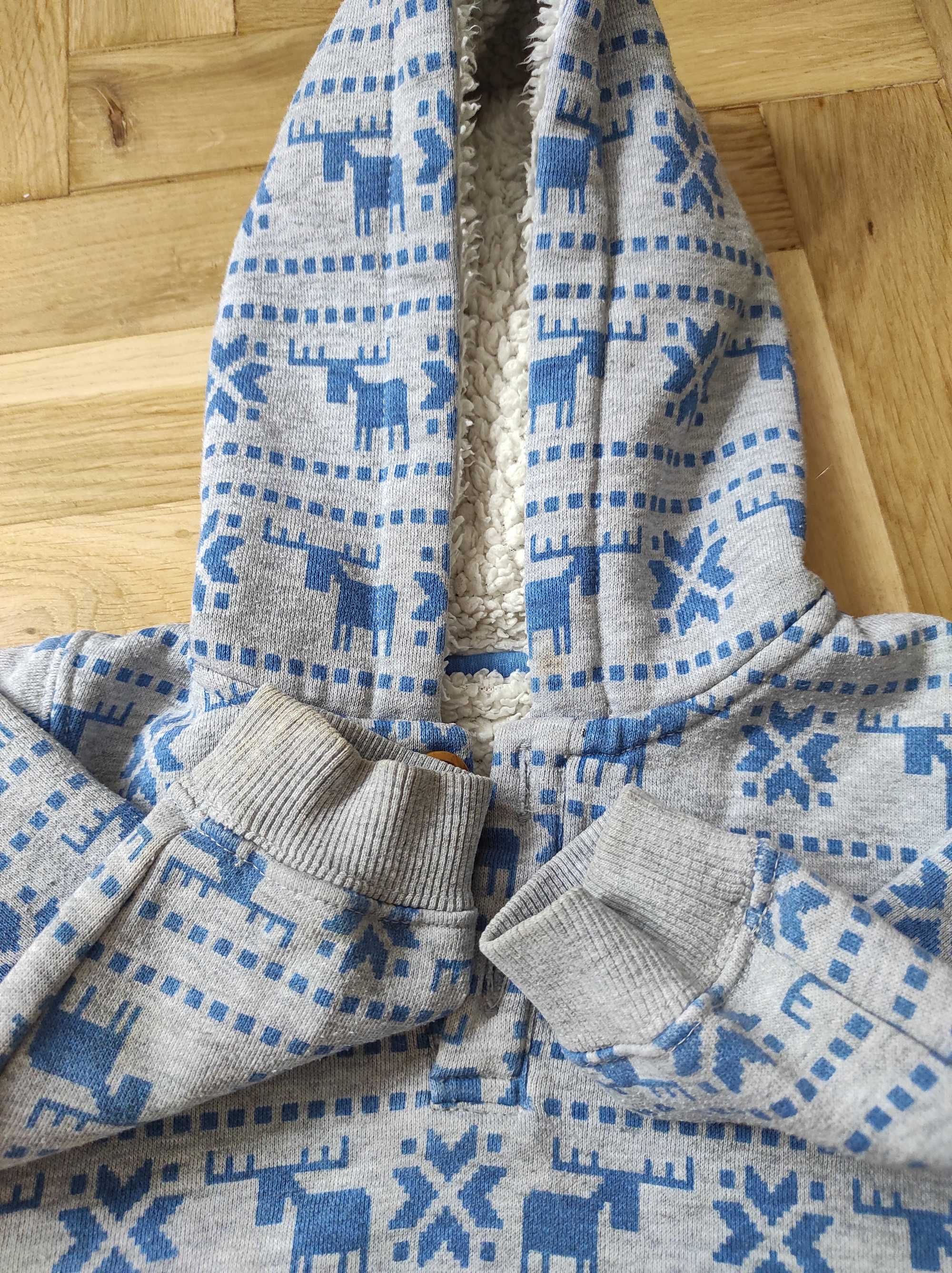 Ciepła bluza z reniferami, nutmeg 74