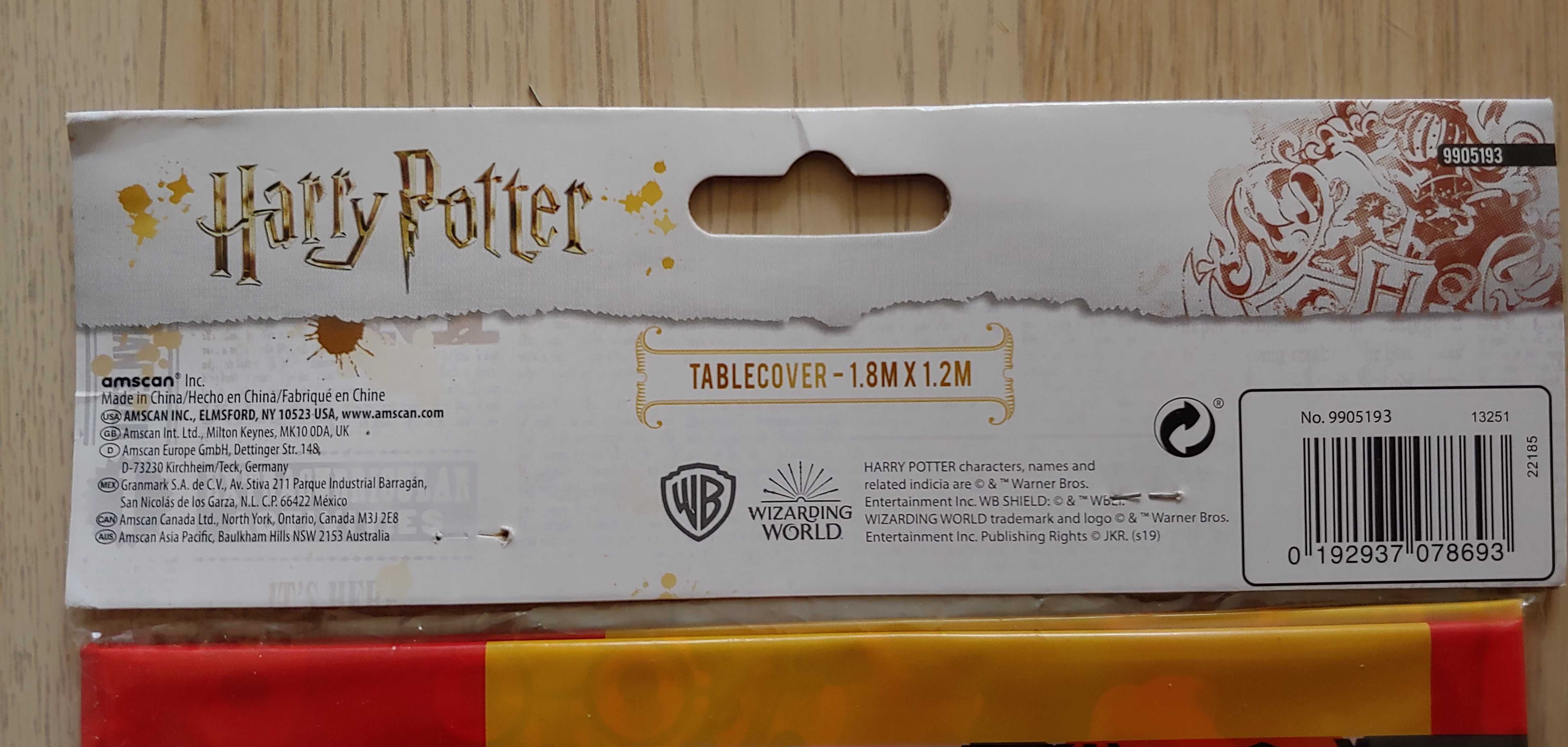 Obrus Harry Potter 120 x 180 cm Hogwart urodziny dla dziecka, impreza