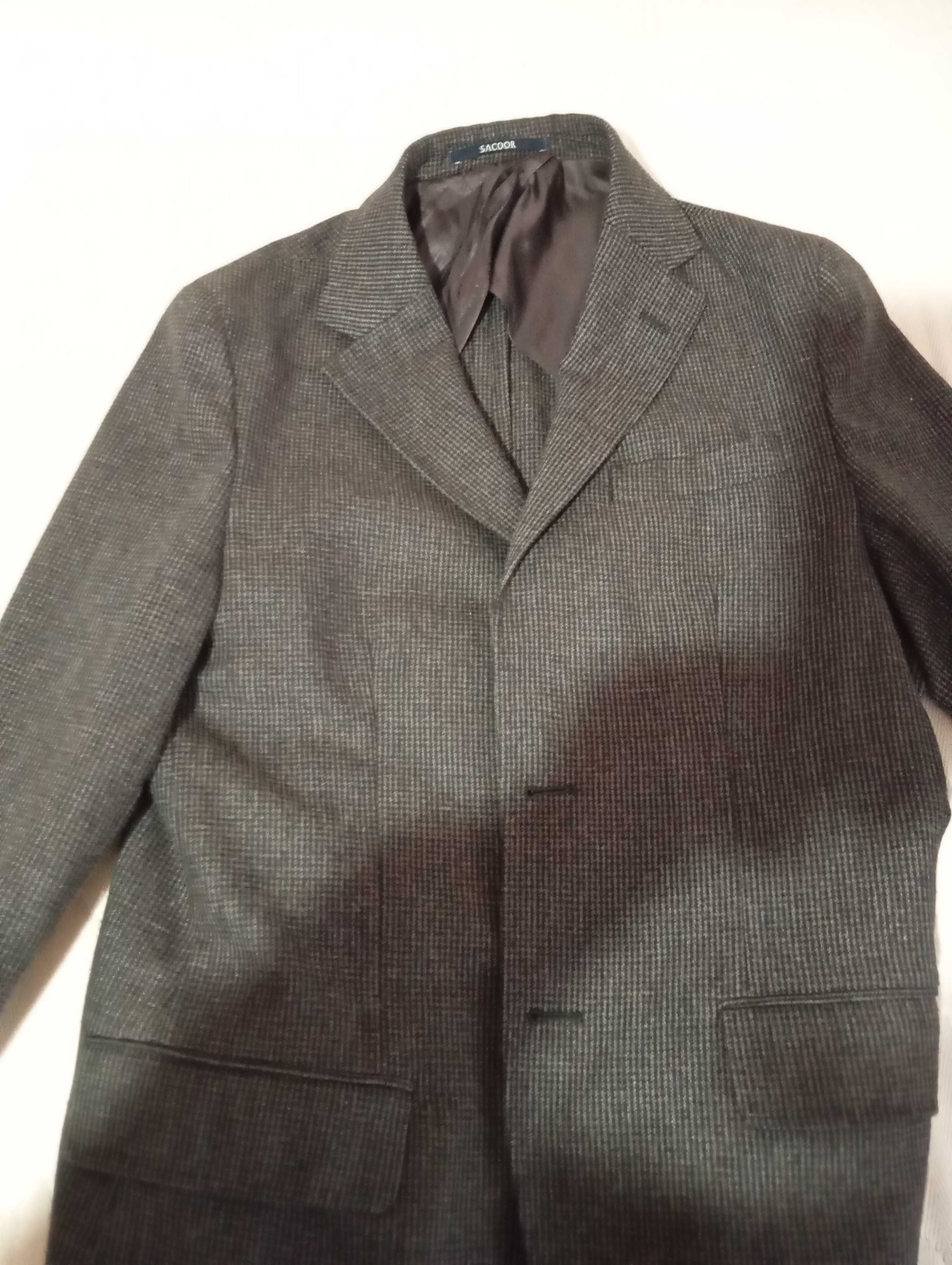 Blaser castanho escuro em tweed