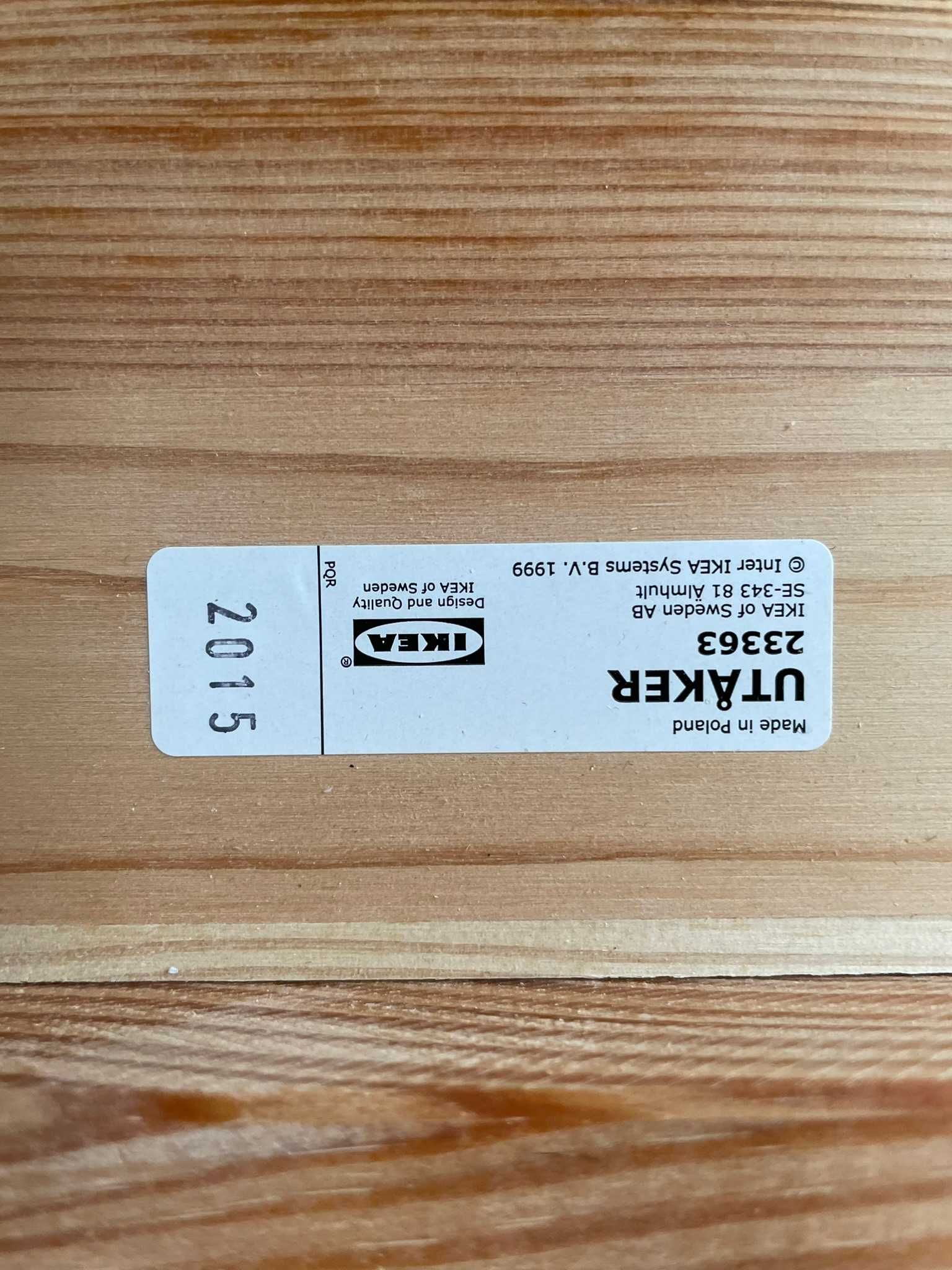 Drewniane łóżko sztaplowane z 2 materacami, UTÅKER IKEA