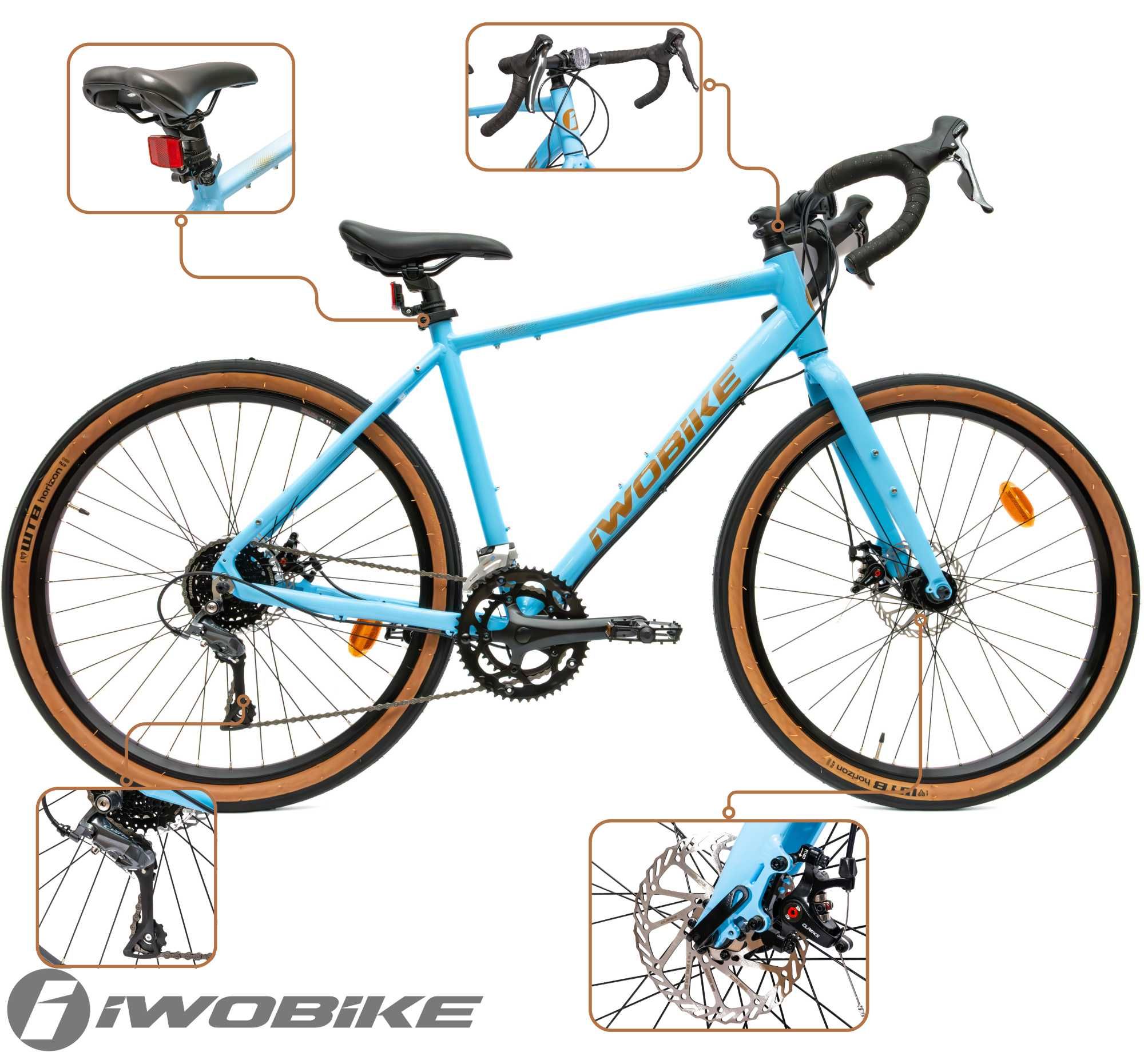Rower Męski Gravel 27,5" Shimano Claris Tarcze Aluminium IWOBIKE 2025