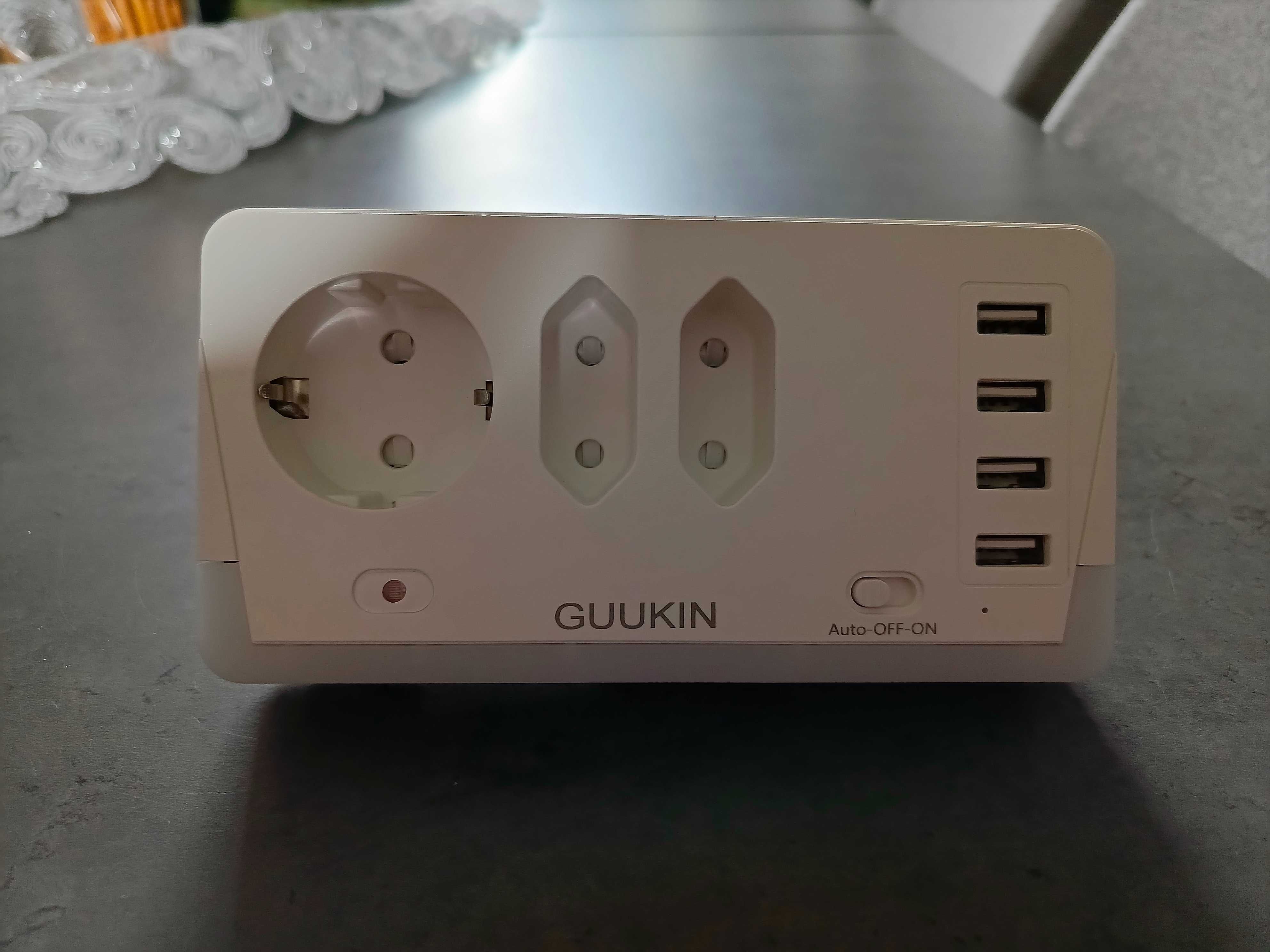 Gniazdo Elektryczne, USB rozgałęźnik GUUKIN biały - 7 gniazd