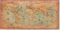 Mapa mundo náutico retro