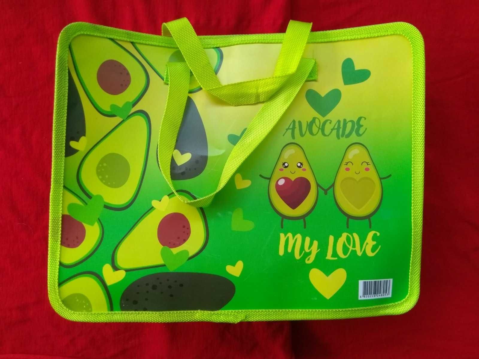 Сумка-портфель пластиковая с ручками  Авокадо Лав Пчелка