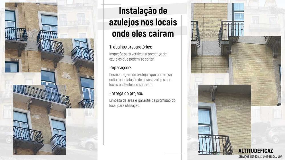 Reabilitação, pintura, impermeabilização - Qualquer trabalho em altura