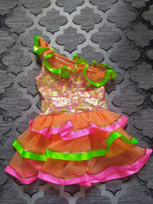 Strój gimnastyczny kostium jednoczęściowy do tańca blyszczący  cekiny