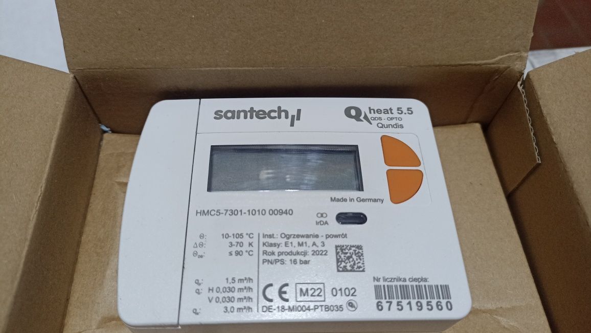 Ciepłomierze SANTECH Q heat 5,5-powrót 36 szt