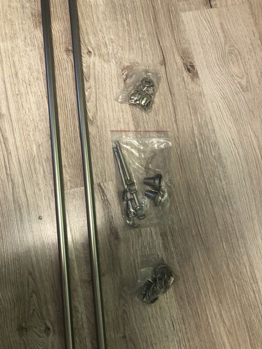 Podwójny karnisz, srebrny 200cm. Odbiór osobisty.