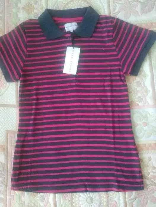 MISS FIORI T-shirt Polo w paski NOWY rozm.M