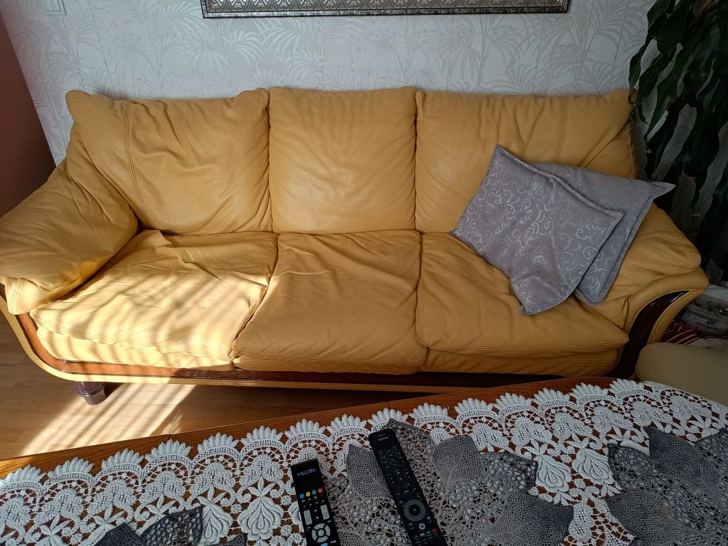 Komplet wypoczynek zestaw  skórzany Nieri  2+3  SKÓRA!!