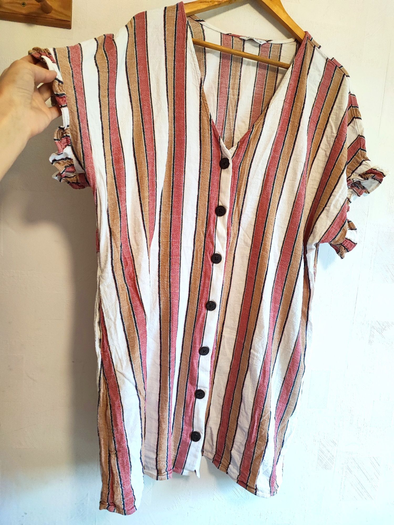 Letnia jakościowa sukienka plus size 4XL 48 lato wakacje w paski