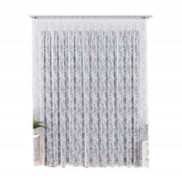 Firana żakardowa na taśmie wys. 250x170 cm 090375 kwiatuszki
