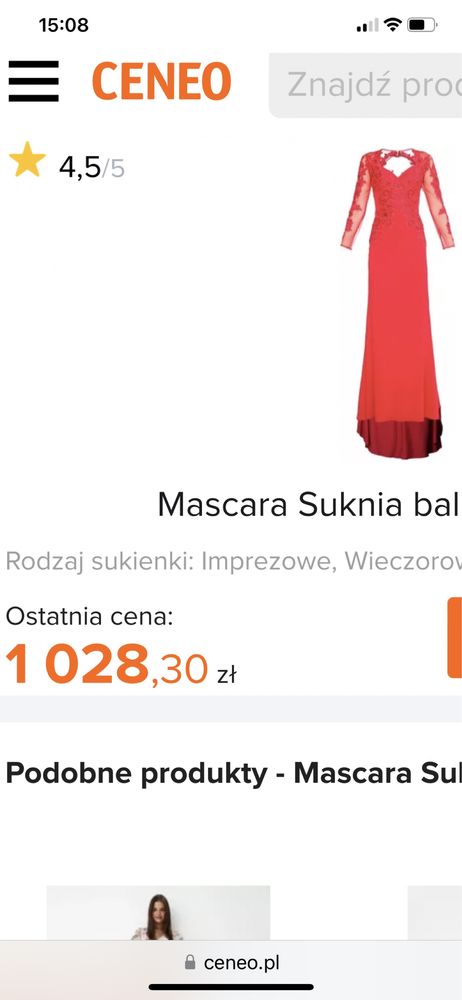 Suknia Mascara wieczorowa wesele scarlet