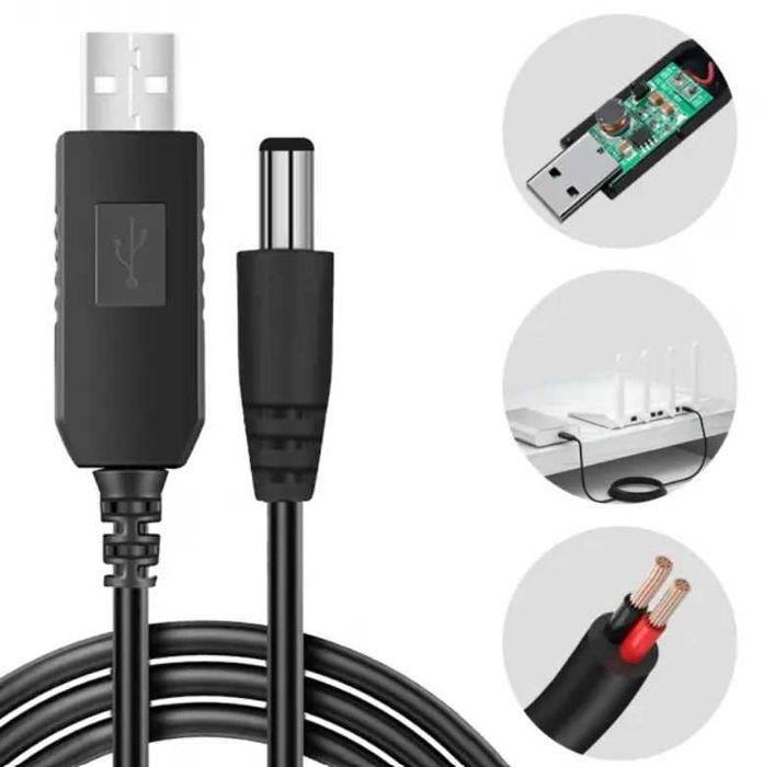Кабель USB для роутера - перетворювач напруги 5V-12V(9V) ціна 50грн
