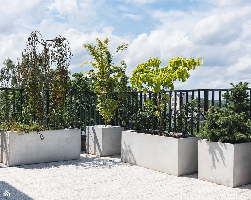 Donice z włókna szklanego. Każdy kolor lub Imitacja betonu