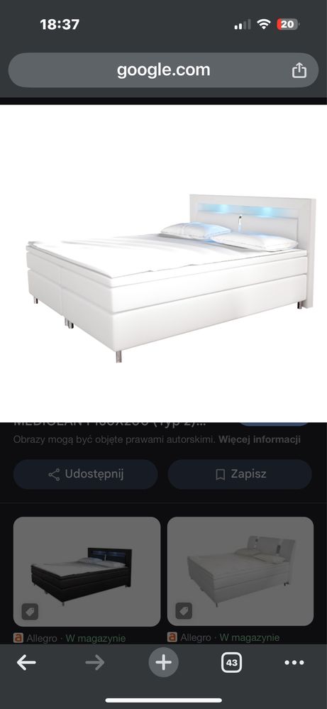Łóżko sypialniane 140x200 nowe w trzech kolorach