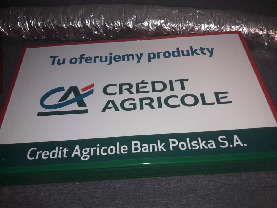 Kaseton baner reklamowy Led z logo banku CA 100x60x14 cm