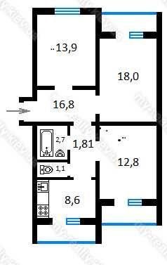 Продаж 3-х ком , кв Героів Дніпра 9 обща 80 кв.м