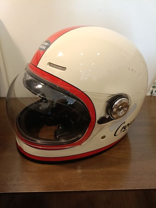 Capacete Vintage Retro viseira Bubble - XL