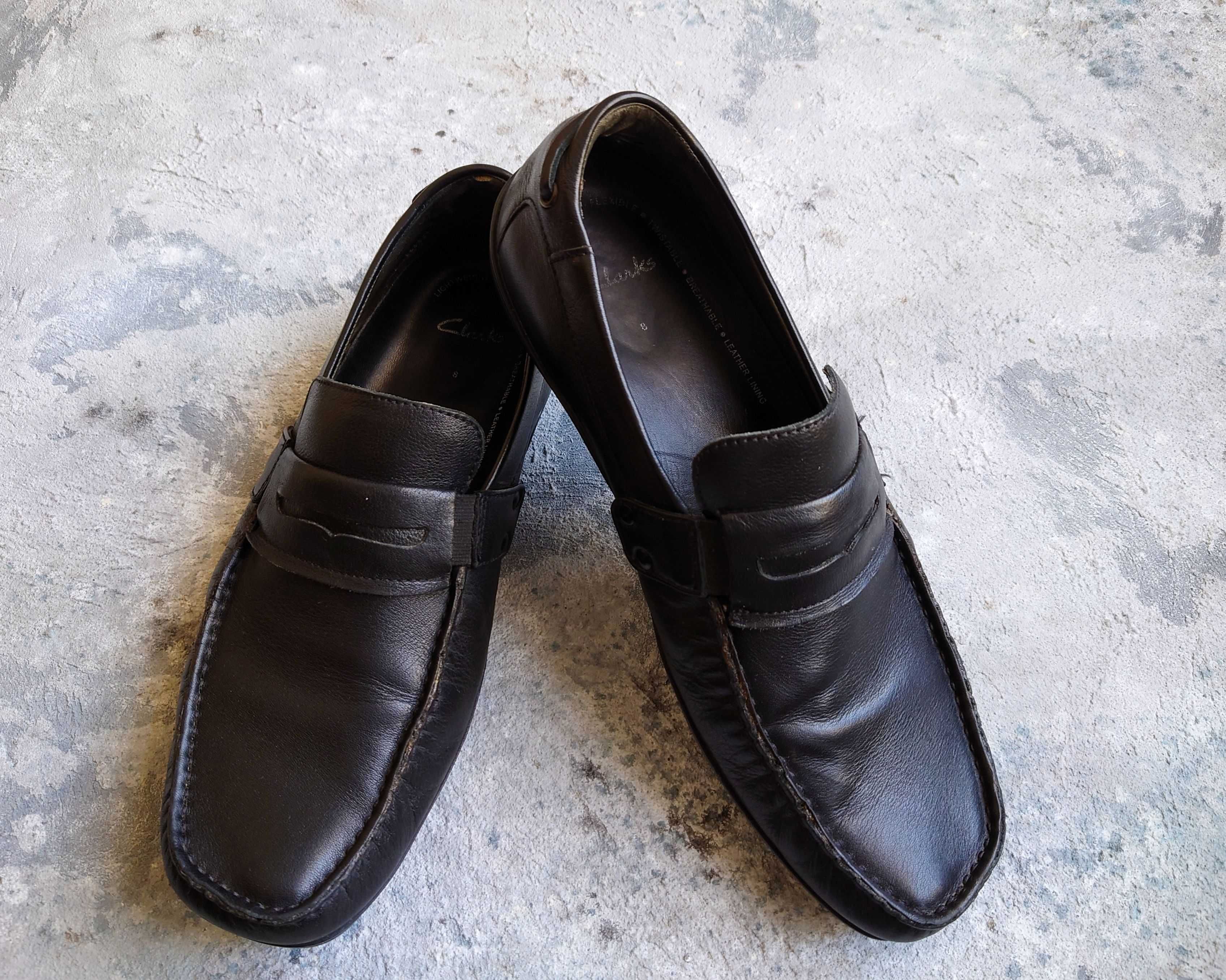 Чоловічі шкіряні мокасини Clarks, мужские кожаные мокасины Clarks