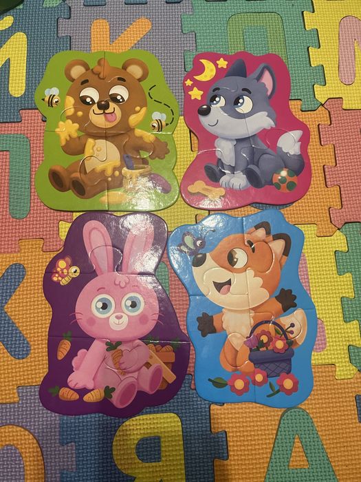 Пазли картонні з грою «Лісові звірі» та «Хатні улюбленці» Vladi Toys
