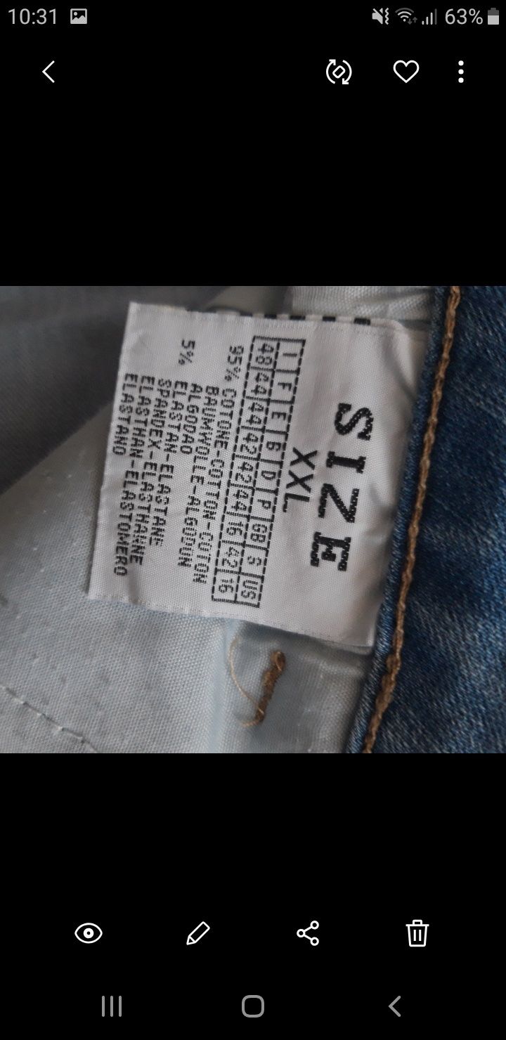 Spodnie jeansy rybaczki damskie rozmiar 44/46/48 2XL  Fionina