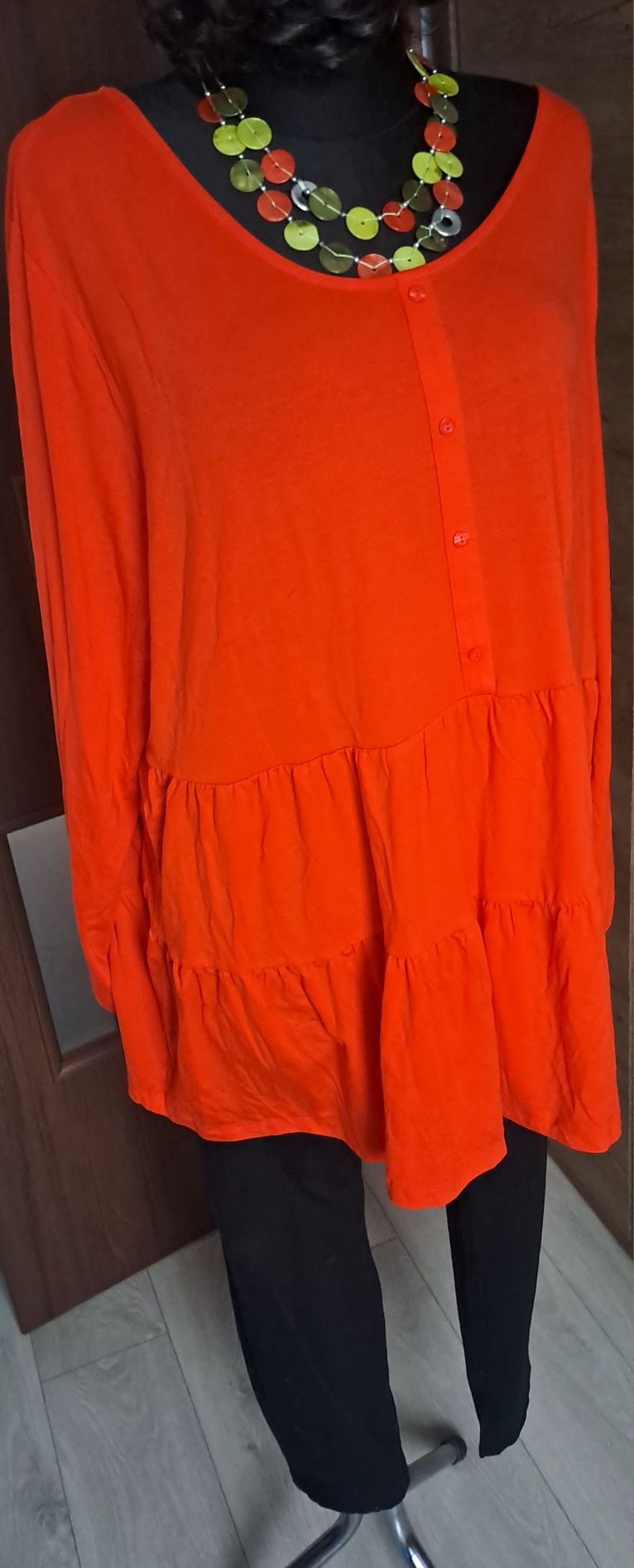 Tunika w falbanki z ala zapięcie 7xl