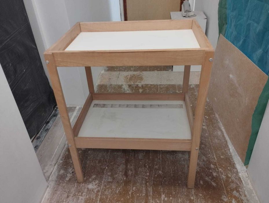 Ikea SNIGLAR Stół do przewijania, buk/biały, 72x53 cm