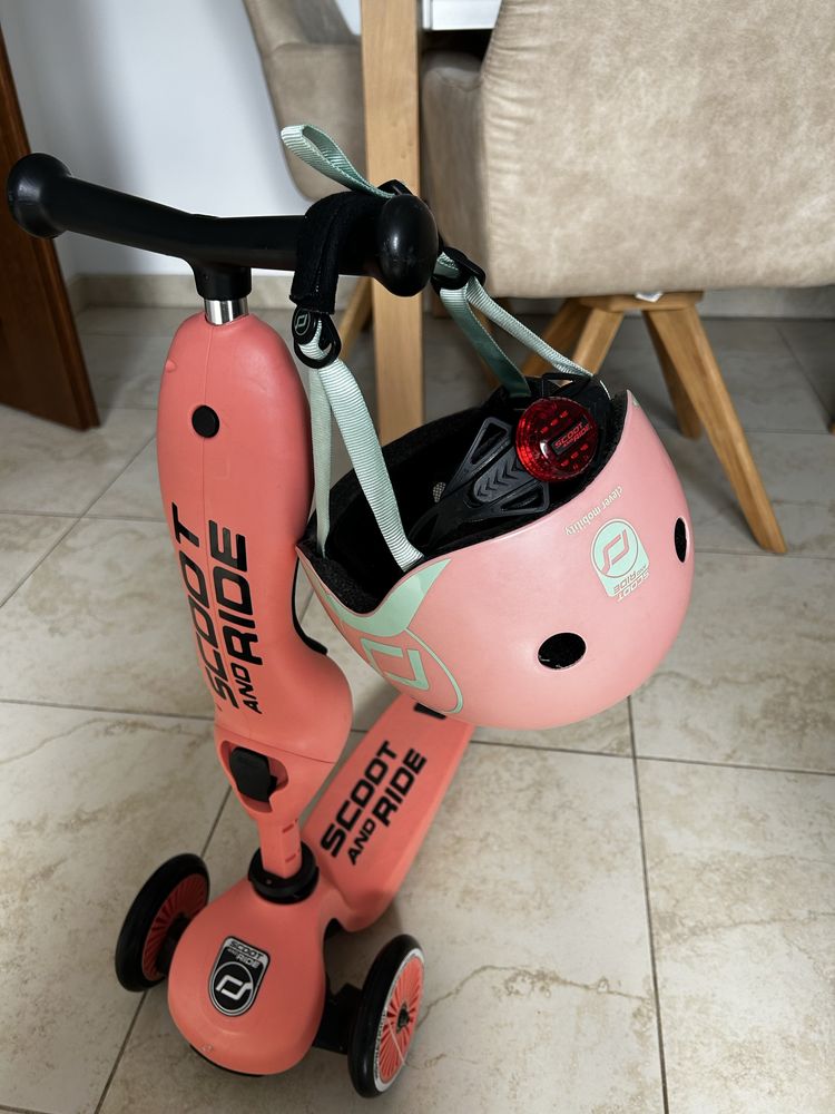 Scoot and ride High wigh hulajnoga i jedzik  2W1 + KASK / PEACH