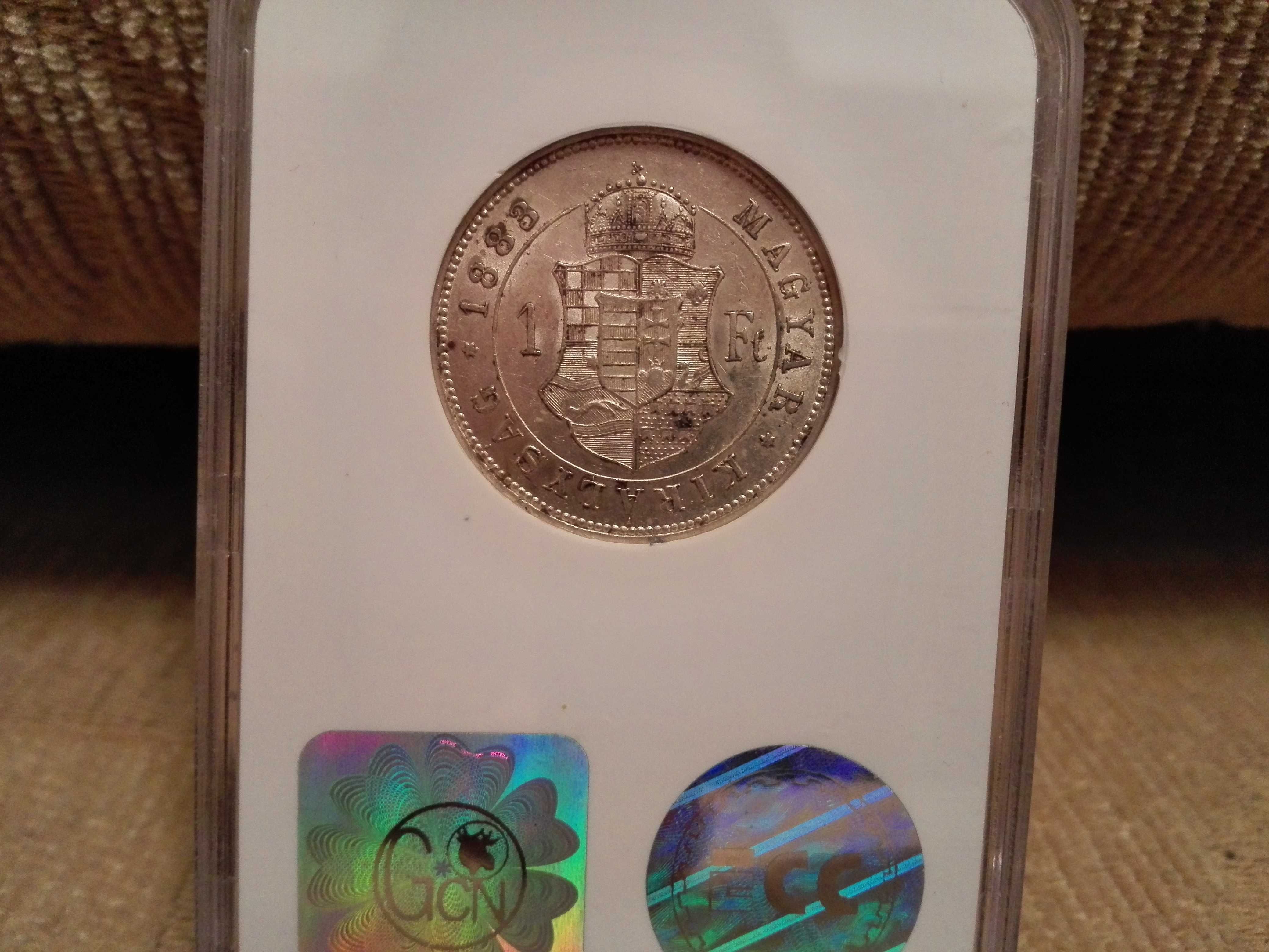 1 Forint 1883 Węgry moneta srebrna MS 62-możliwość wysyłki