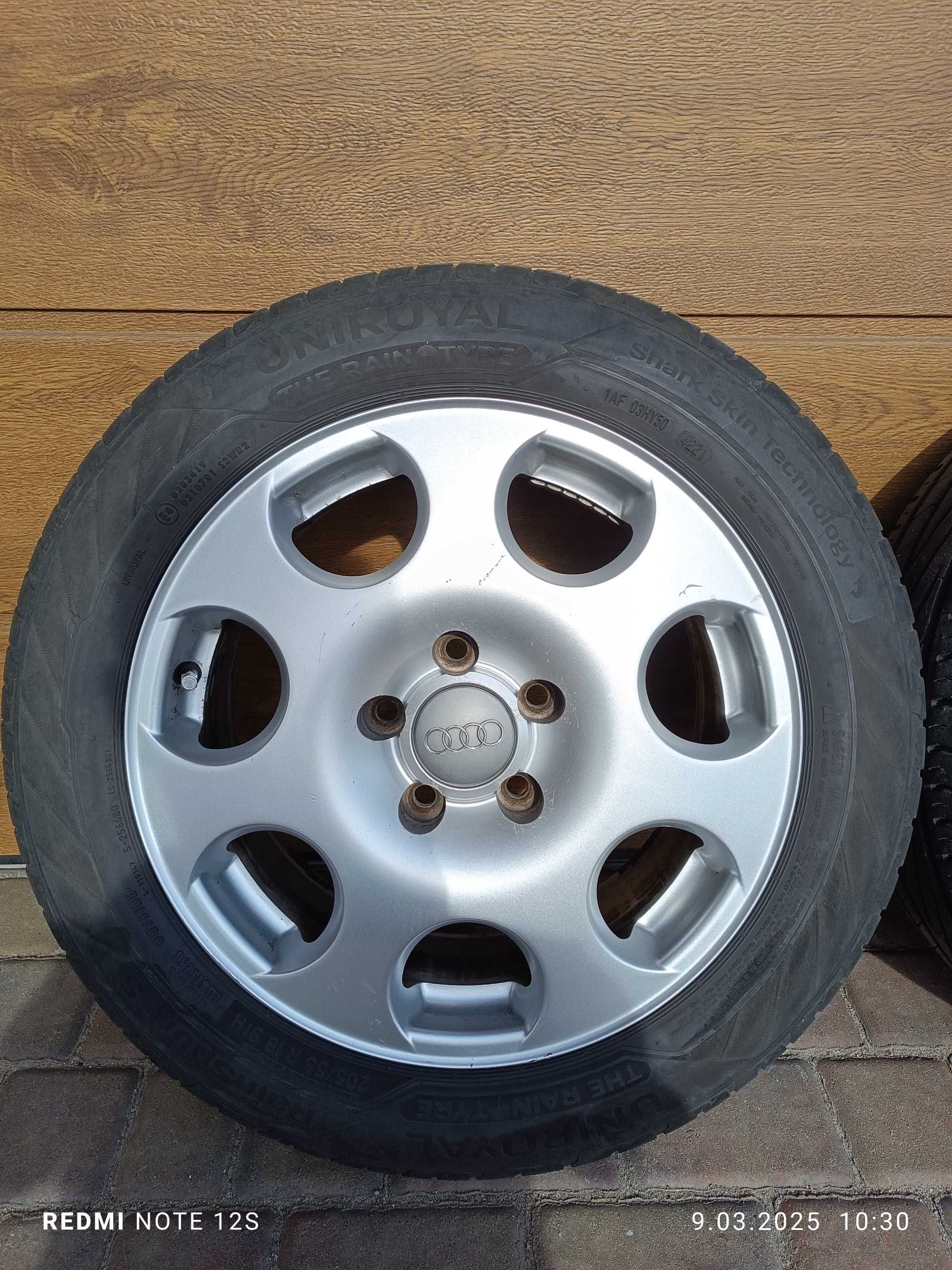 Koła felgi R16" Audi A4 / A6 alu 205/55R16 Uniroyal Rainsport 5