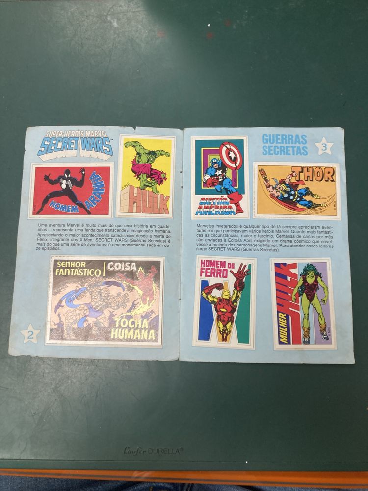 Caderneta completa Secret Wars Marvel