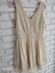 Elegancka sukienka koronka nude 38