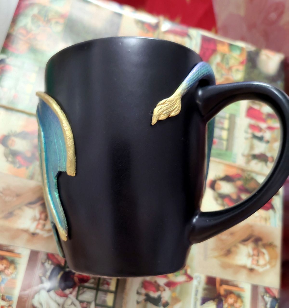 Чашка Кружка Дракон подарок с декором полимерная глина