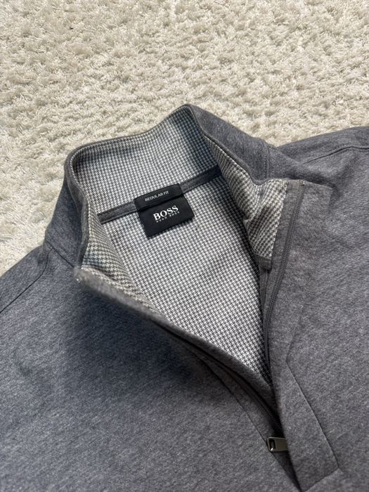 Трендовий чоловічий темно-сірий джемпер на блискавці hugo boss