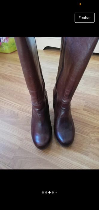 Botas castanhas de pele muito confortáveis nr36