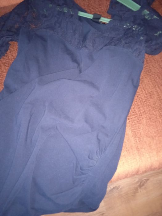 Bluzka granatowa z koronką rozmiar M