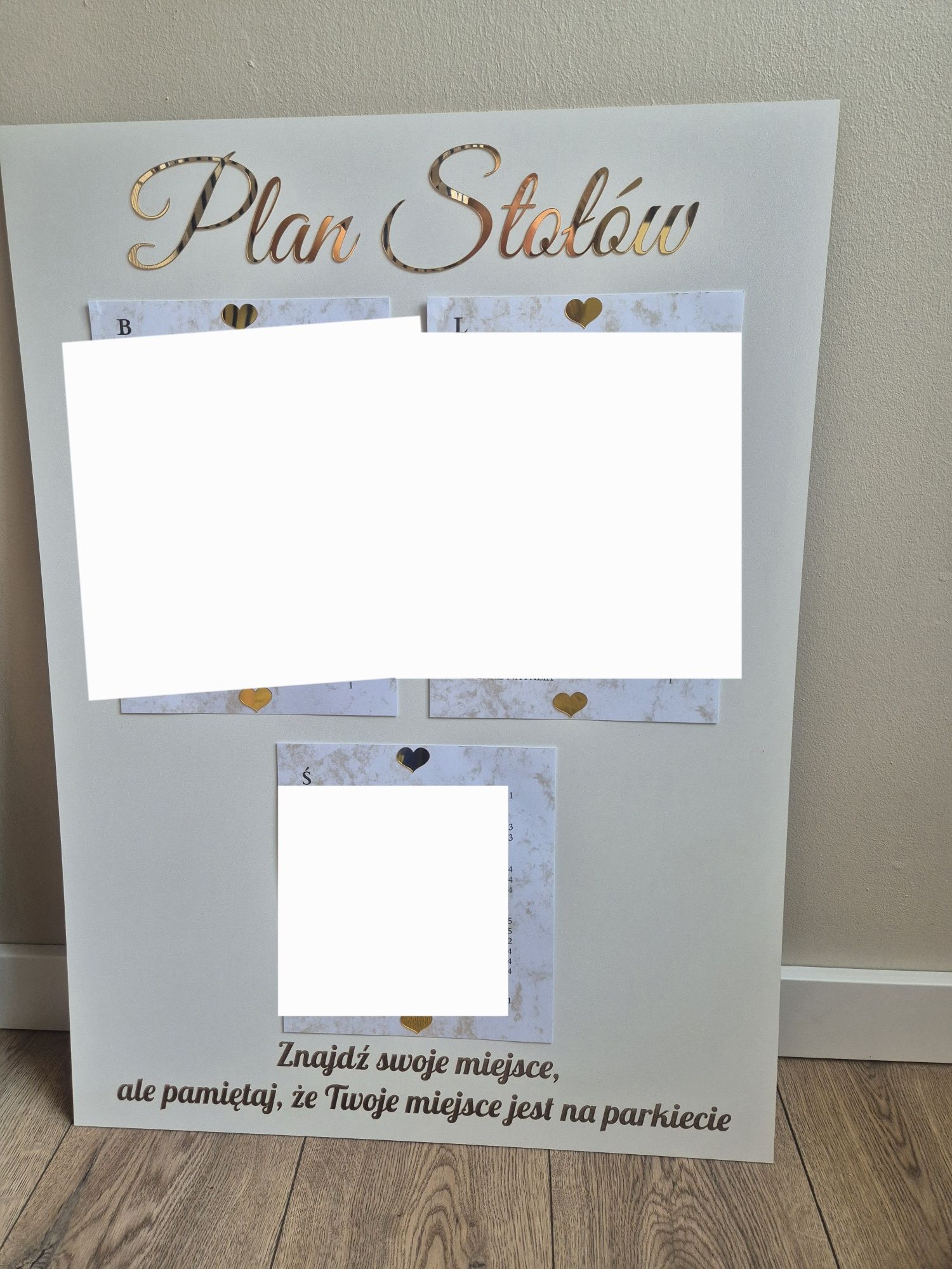 Tablica powitalna i plan stołów 55x75