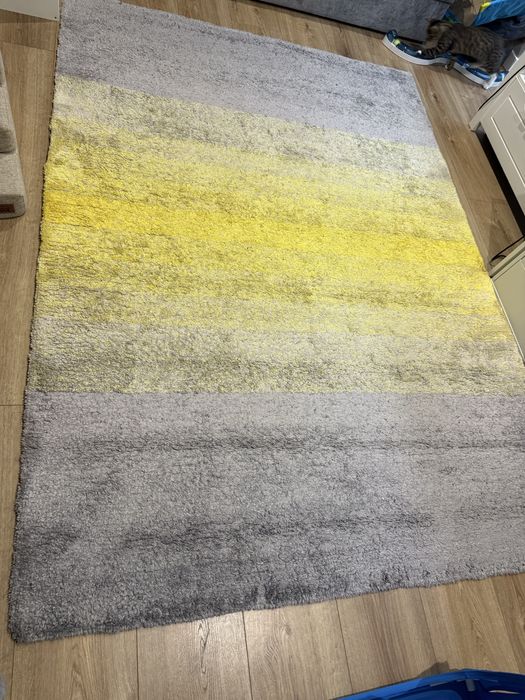 Dywan shaggy ombre szaro żółty 160x230