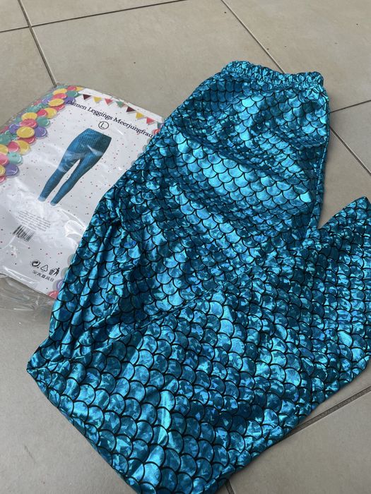 Legginsy holograficzne roz.L mermaid syrenka disco lata 80-te
