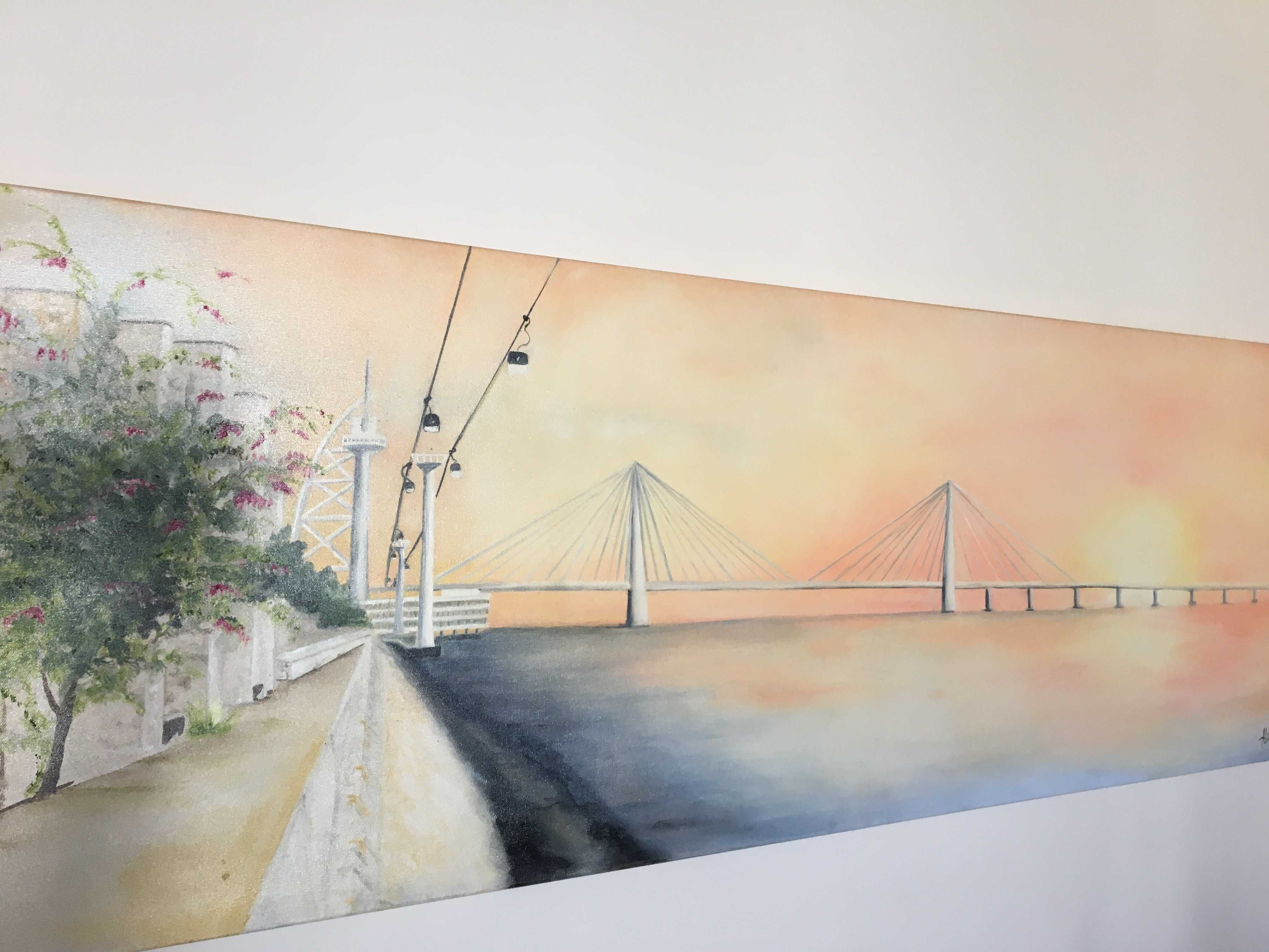 Quadro óleo sobre tela imagem Lisboa