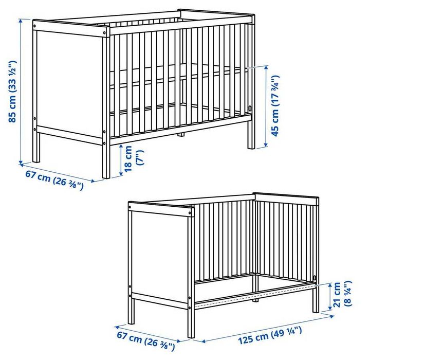 Łóżeczko dziecięce IKEA SUNDVIK białe 120x60cm + materac