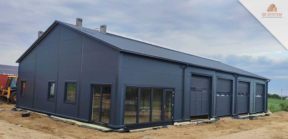 Hala 405 m2 stalowa magazyn warsztat płyta konstrukcja SK SYSTEM