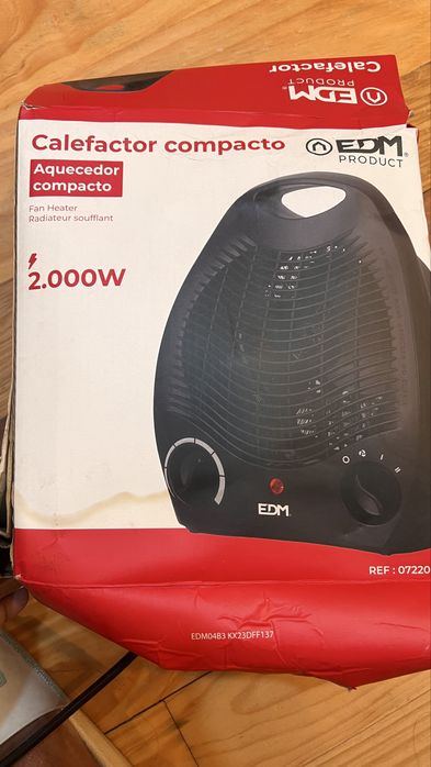 Aquecedor elétrico compacto EDM 2000W – com caixa