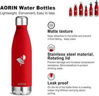 Butelka AORIN 500 ml czerwona Hot & Cold