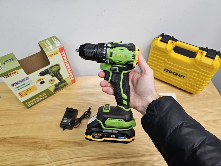 Бесщеточный Шуруповерт ProCraft PA18pro +акб 1шт+з.у +Кейс Гарантия 36