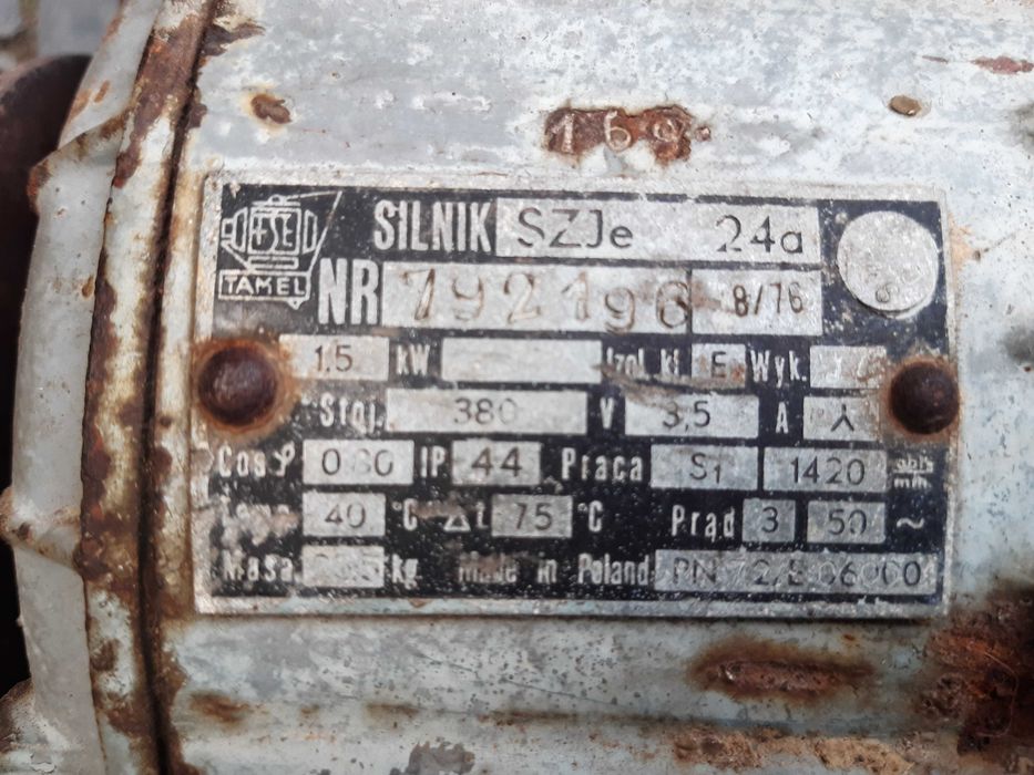 Silnik elektryczny trójfazowy 1.5kW 380V ,trójfazowy,z kołem pasowym