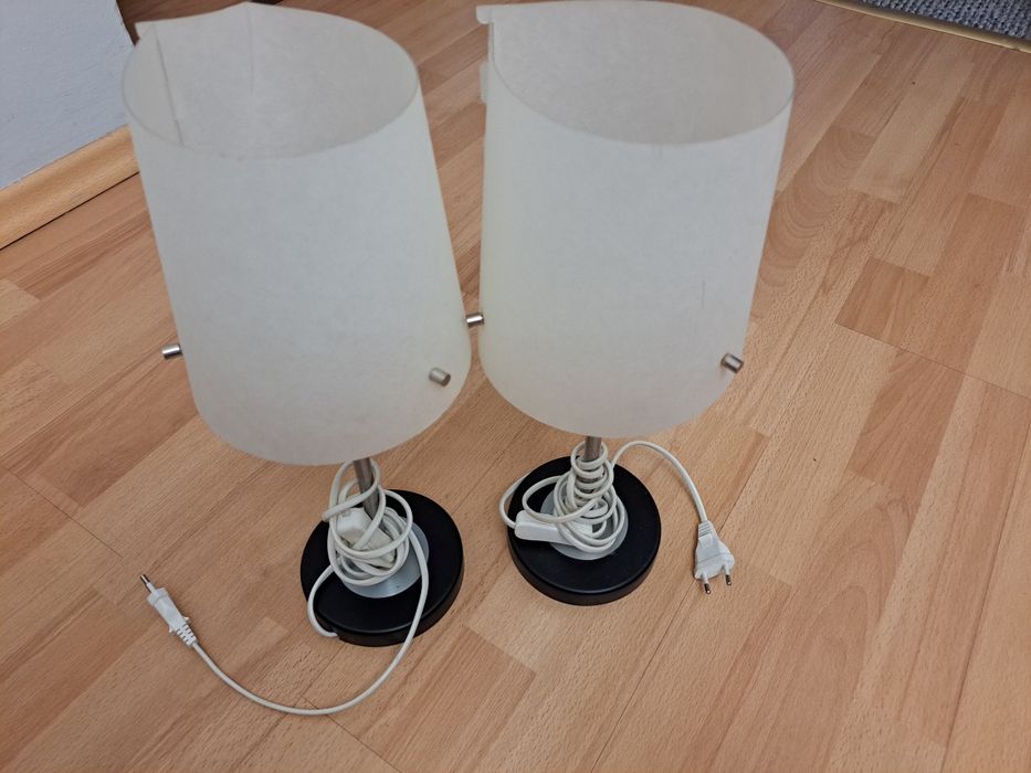 Dwie lampki nocne Ikea Arrie stołowa biala