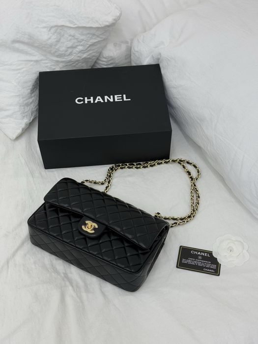 Сумка Chanel 2.55 шкіра | чорна | золота фурнітура