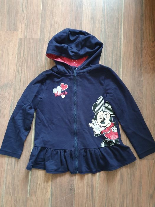 Bluza z kapturem Disney Minnie Mouse granatowa 122 rozpinana